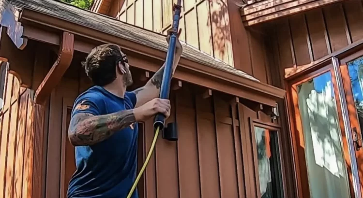 What do window cleaners use to clean high windows?